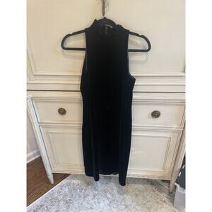 Lauren Ralph‎ Lauren Black Velvet Sleeveless Turtleneck Dress Size 8